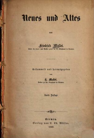 Neues und Altes