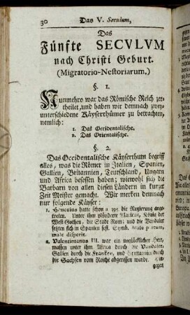 Das Fünfte Seculum nach Christi Geburt. (Migratorio-Nestoriarum.) - Das Sechste Seculum nach Christi Geburt. (Gothico - Eutychianum.)