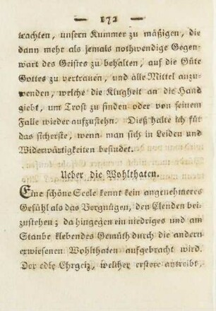 Ueber die Wohlthaten