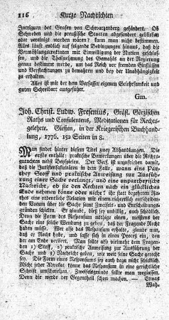 Meditationen für Rechtsgelehrte.