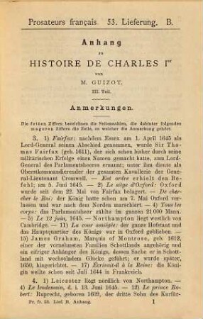 Histoire de Charles Ier : depuis son avénement jusqu'à sa mort, 3,[2]. Anhang