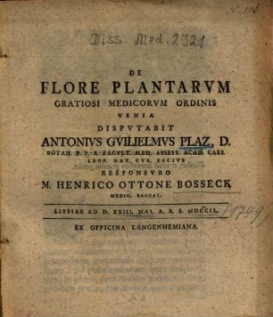 De Flore Plantarvm