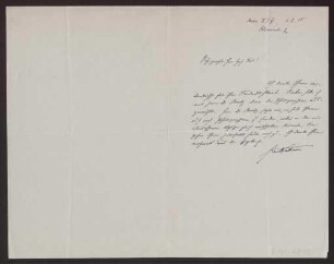 Schreiben an Hermann Muthesius (Brief)