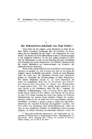 Das Hohenzollern-Jahrbuch von Paul Seidel