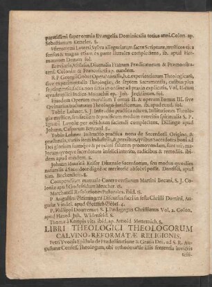 Libri Theologici Theologorum Calvino-Reformatae Religionis.