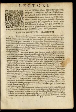 Lectori. Psycho-Magus.