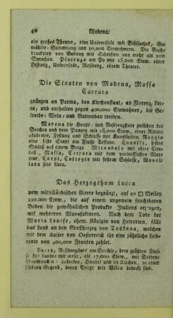 Die Staaten von Modena, Massa Carrara