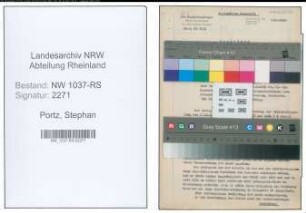 Entnazifizierung Stephan Portz , geb. 11.01.1908 (Verw.Sekretaer)