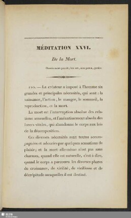 Méditation XXVI. De la Mort