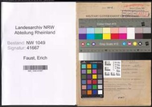 Entnazifizierung Erich Faust , geb. 02.01.1909 (Werkmeister)