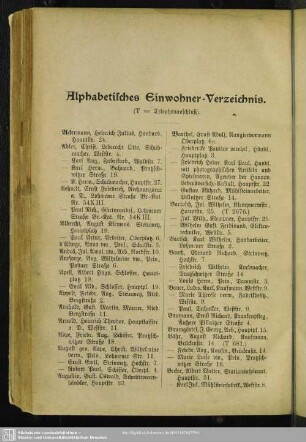 Einwohnerverzeichnis : Alphabetisches Einwohner-Verzeichnis