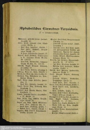 Einwohnerverzeichnis : Alphabetisches Einwohner-Verzeichnis
