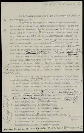 Beil. 2: Briefe an Kollegen, Freunde und Schüler des Georg Waitz, Göttingen, 1913