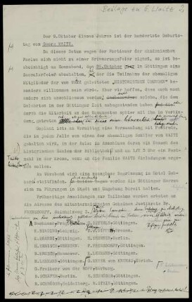 Beil. 2: Briefe an Kollegen, Freunde und Schüler des Georg Waitz, Göttingen, 1913