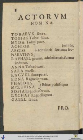 Actorum Nomina