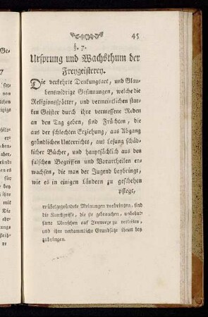 §. 7. Ursprung und Wachsthum der Freygeisterey.
