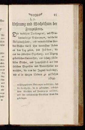 §. 7. Ursprung und Wachsthum der Freygeisterey.
