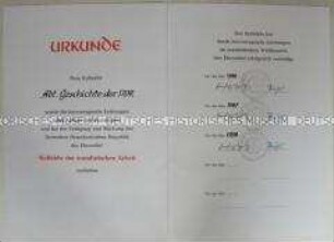 Urkunde zum Ehrentitel "Kollektiv der sozialistischen Arbeit" (in Mappe)