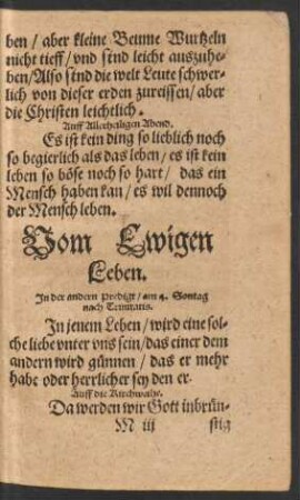 Vom Ewigen Leben.