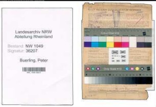 Entnazifizierung Peter Buerling , geb. 28.06.1901 (Einkaeufer)