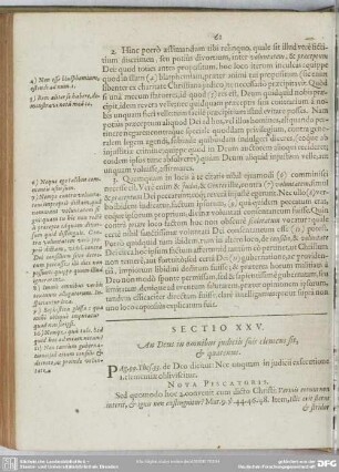 Sectio XXV. An Deus in omnibus iudiciis suis clemens sit, & quatenus