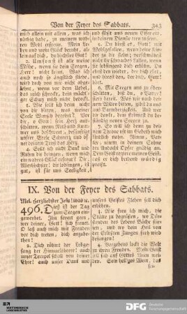 IX. Von der Feyer des Sabbats.