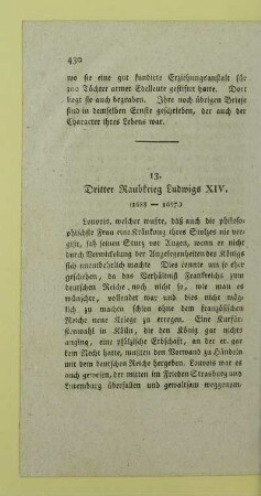 13. Dritter Raubkrieg Ludwigs XIV. (1688 - 1697.)