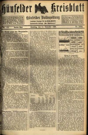 Zweite Ausgabe vom Samstag, den 10. November 1928.