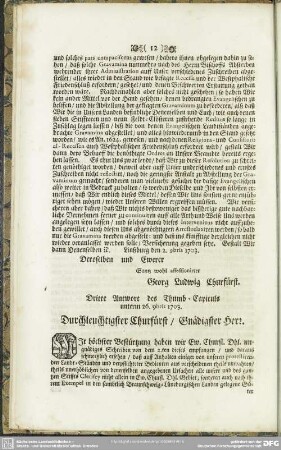 Dritte Antwort des Thumb-Capitus unterm 26. 9bris 1703