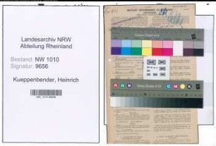 Entnazifizierung Heinrich Kueppenbender , geb. 06.09.1902 (Telegr.Leitungsaufseher)