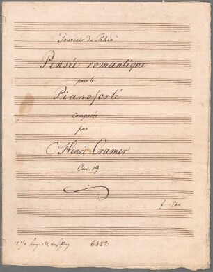 "Souvenir du Rhin - pf; op. 19". - BSB Mus.Schott.Ha 6467-3