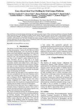 User, who art thou? User profiling for oral corpus platforms