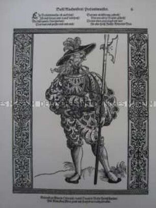 Kriegerdarstellung, Proviantmeister der Landsknechte, 1510/1530.
