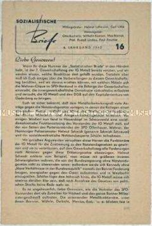 Heft aus der Reihe "Sozialistische Briefe" u.a. zu einer Gedenkfeier zu Ehren von Ernst Thälmann und Rudolf Breitscheid in Buchenwald