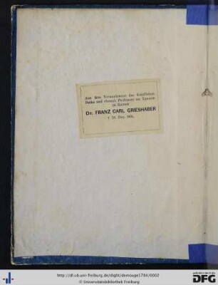 Provenienzvermerk.