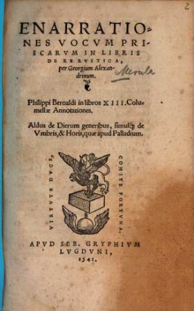 Enarrationes vocum priscarum in Libris de Re Rustica