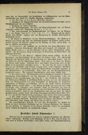 Professor Jakob Schumacher : [Nekrolog]