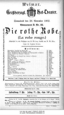 Die rothe Robe (La robe rouge)