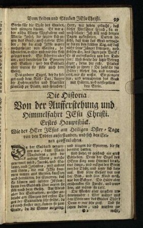 Die Historia: Von der Auferstehung und Himmelfahrt Jesu Christi