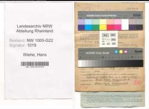 Entnazifizierung Hans Wiehe , geb. 10.02.1915 (Kaufm.Angestellter)