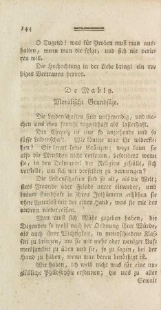 De Mably. Moralische Grundsäze