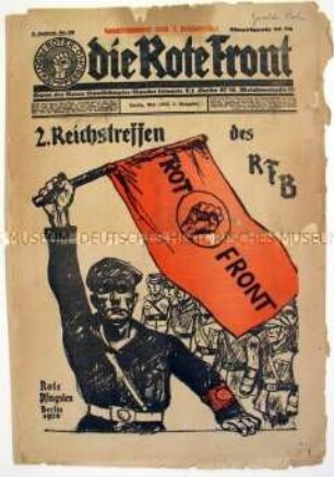 Wochenzeitung des RFB "Die Rote Front" zum 2. Reichstreffen des Bundes