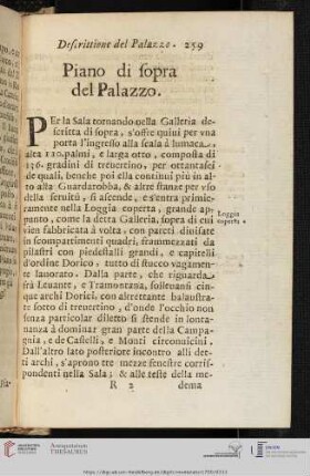 Piano di sopra del Palazzo