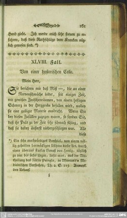 XLVIII. Fall. Von einer hysterischen Colic