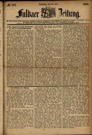 Ausgabe vom Dienstag, den 29. Juli 1884.