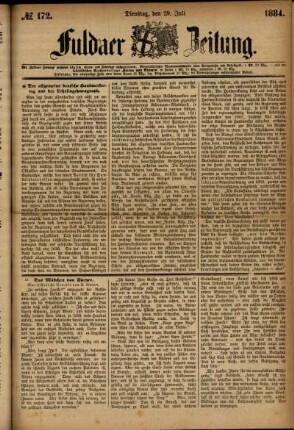 Ausgabe vom Dienstag, den 29. Juli 1884.