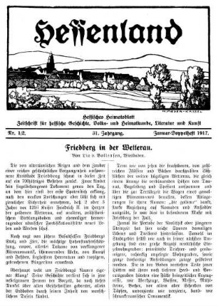 Nr. 1/2, Januar-Doppelheft 1917