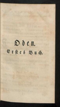 Oden. Erstes Buch