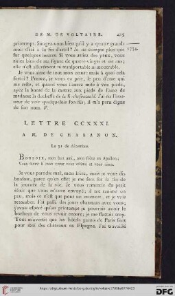 Lettre CCXXXI