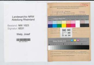 Entnazifizierung Josef Welp , geb. 06.03.1892 (Werkmeister)